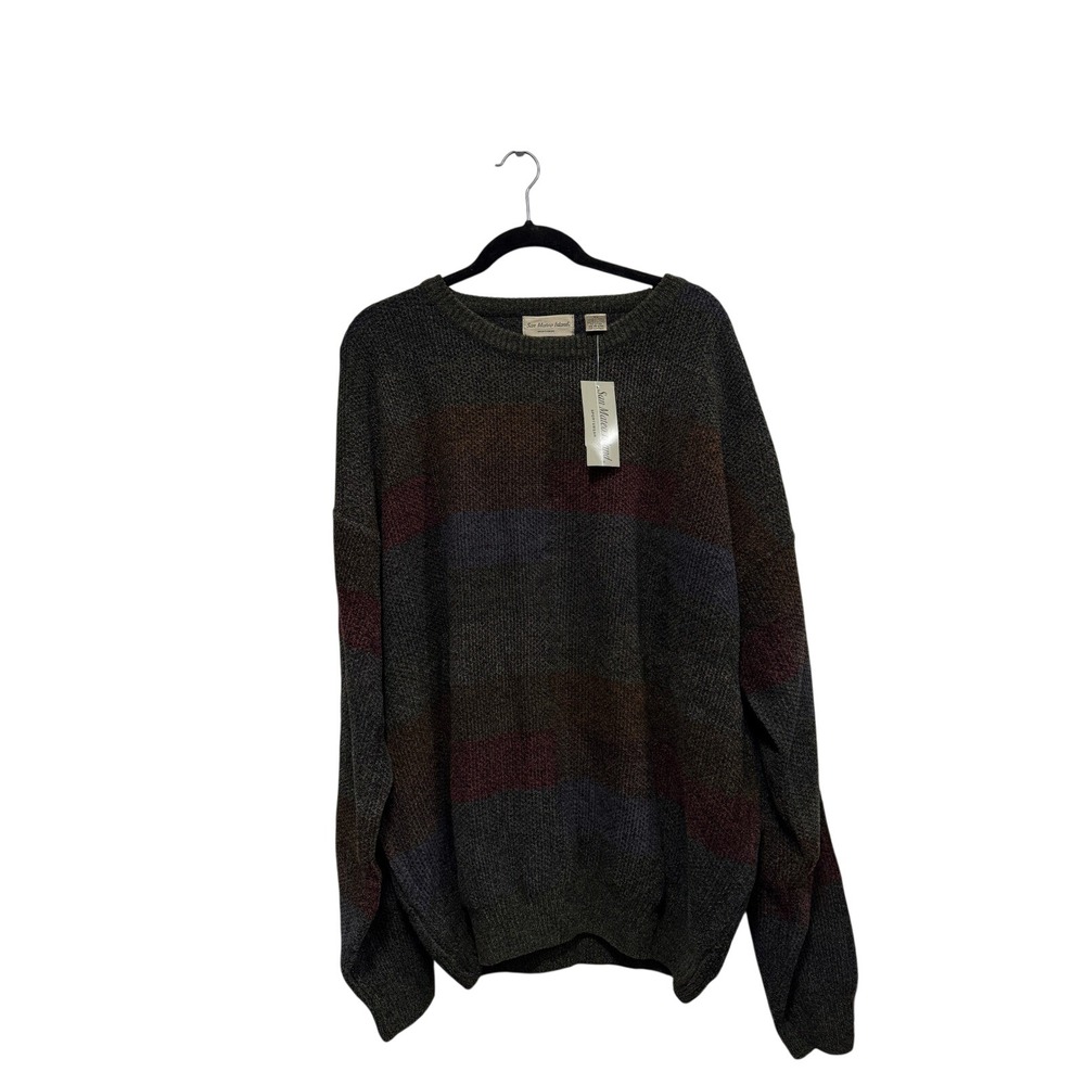 San Mateo Island Mens 3X NWT Earth Tone Striped Knit Sweater Big & Tall